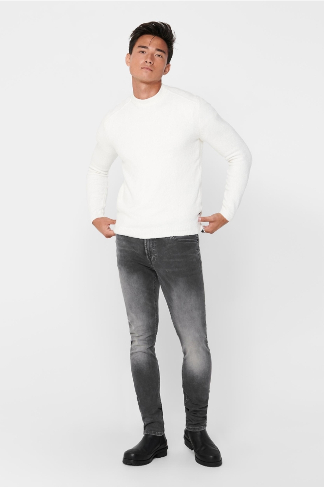ONSLOOM SLIM ZIP SWEAT GREY ST 7103 22017103 Grey Denim